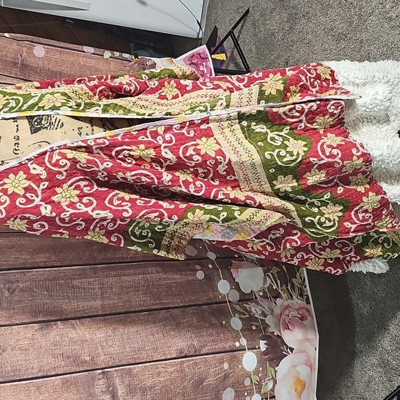 Colorful Floral Kantha Kimono Cardigan Sm-2xl - Picture 8 of 10